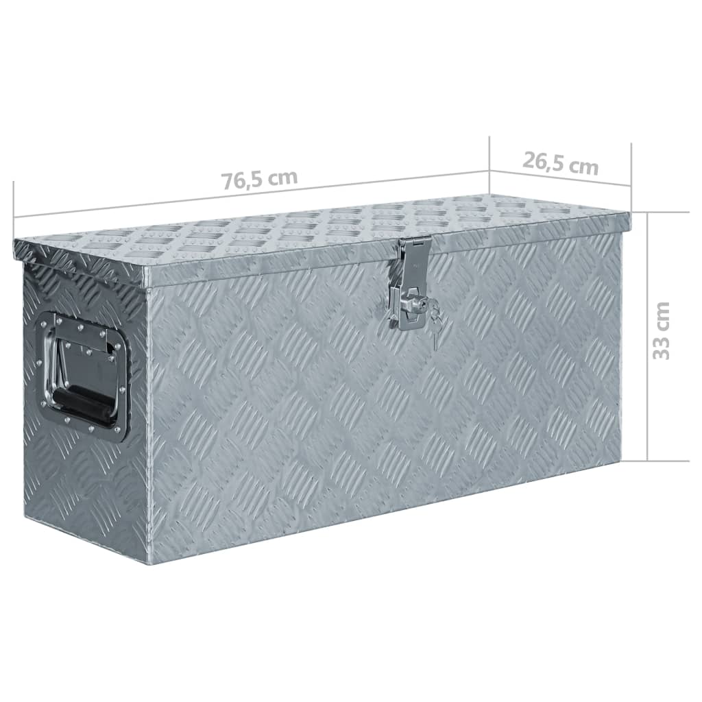 Aluminiumkiste 76,5×26,5×33 Cm N Silber
