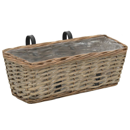 Balkon-Blumentöpfe 2 Stk. Weide Mit Pe-Auskleidung 40 Cm
