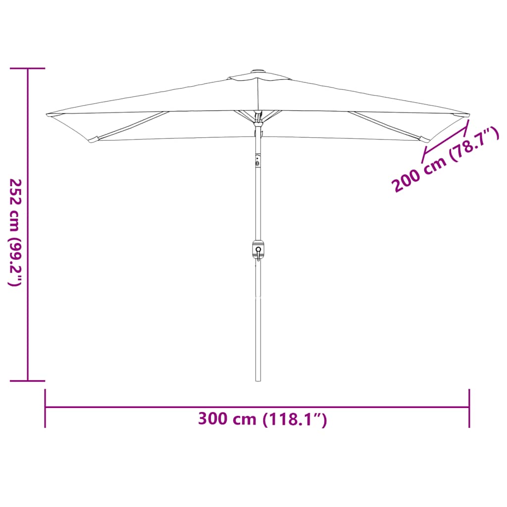 Sonnenschirm Mit Metall-Mast 300X200 Cm