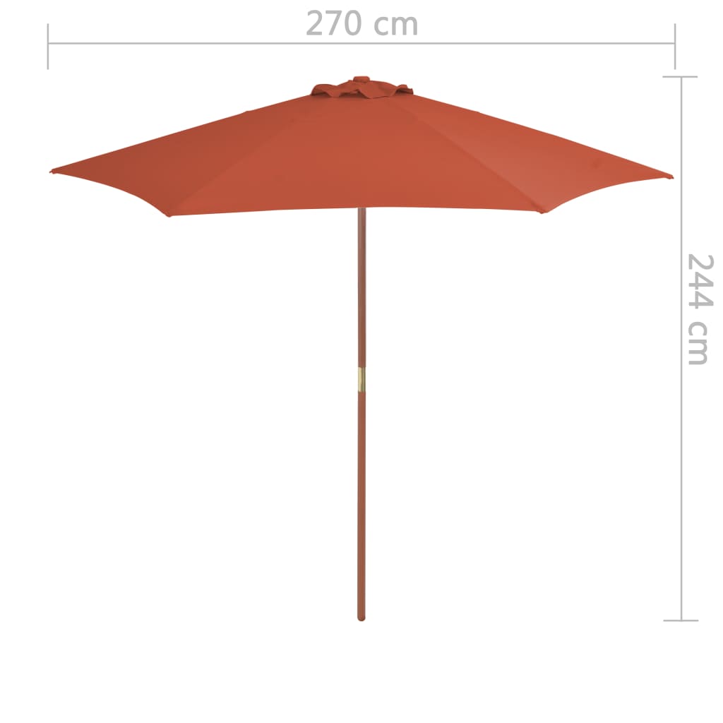 Sonnenschirm Mit Holz-Mast 270 Cm