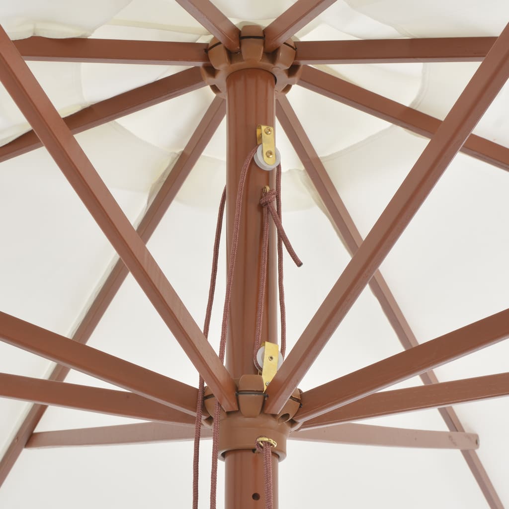 Sonnenschirm Mit Holzmast 350 Cm Sandweiß