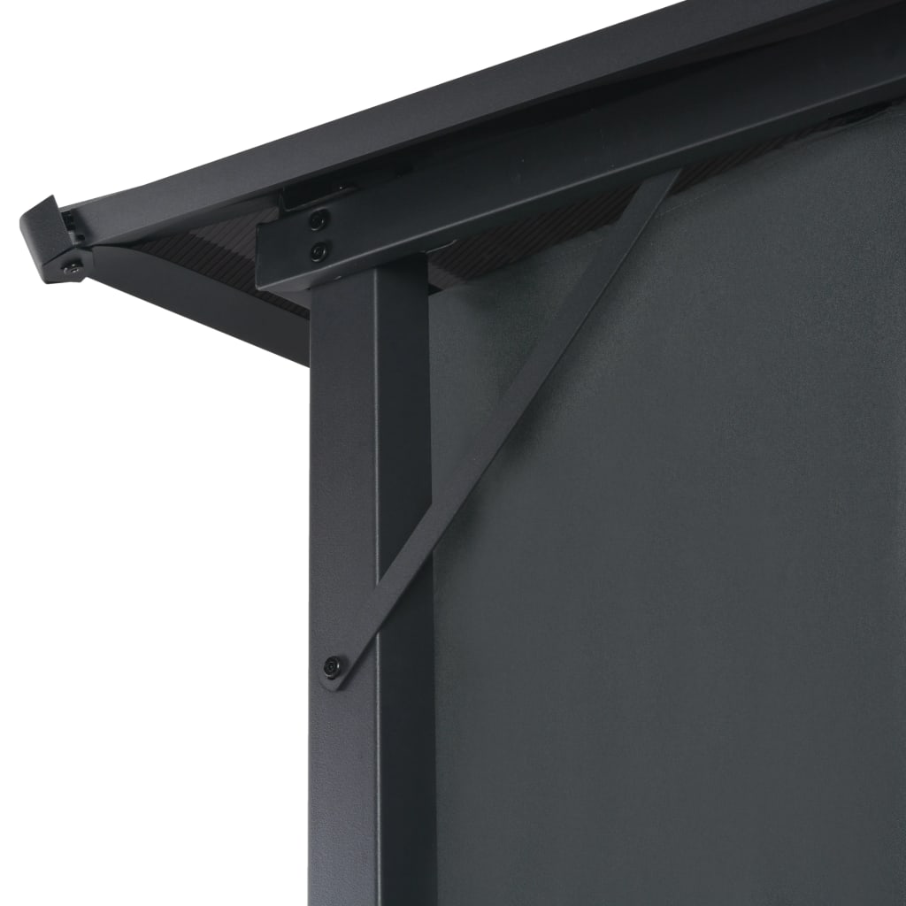 Gartenpavillon Mit Vorhang Aluminium 3×3 M Schwarz