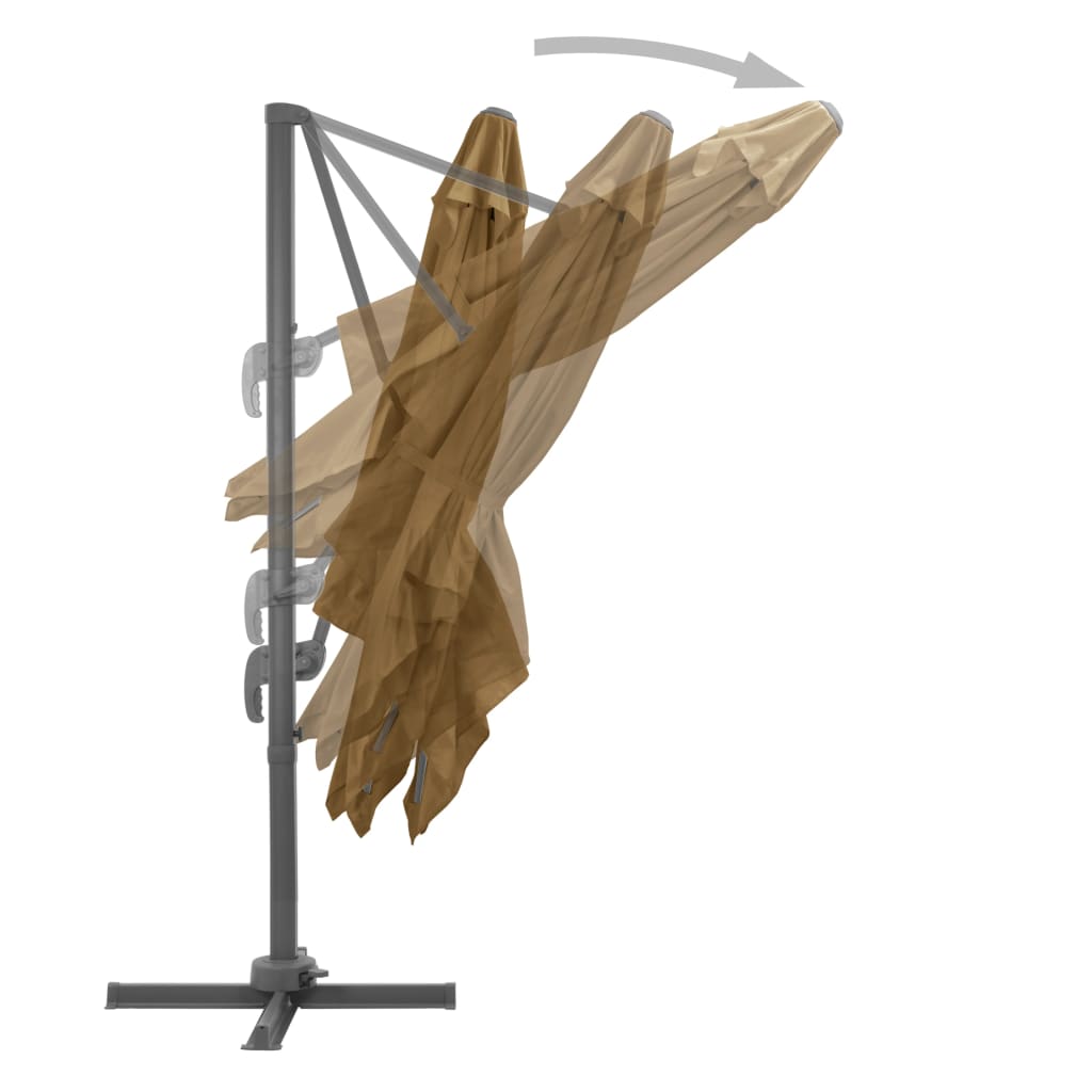 Ampelschirm Mit Aluminium-Mast Taupe