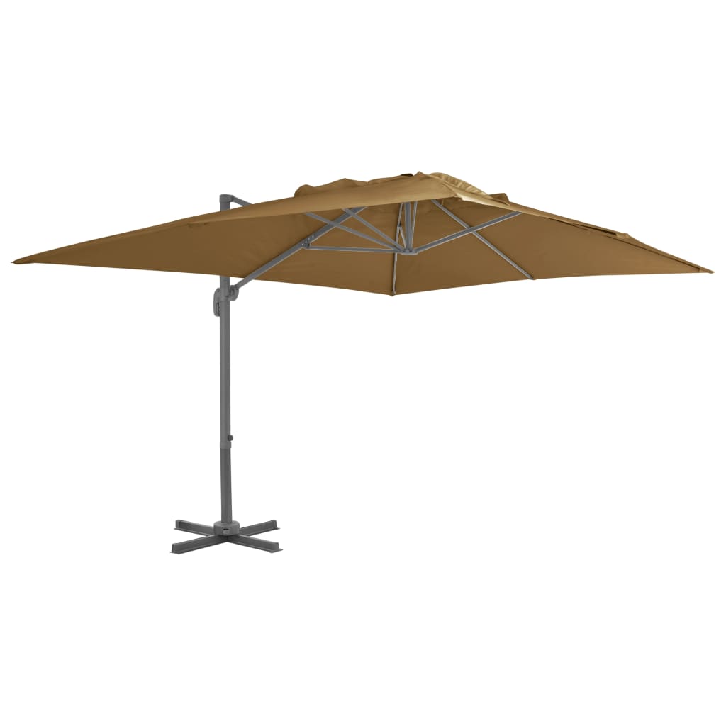 Ampelschirm Mit Aluminium-Mast Taupe