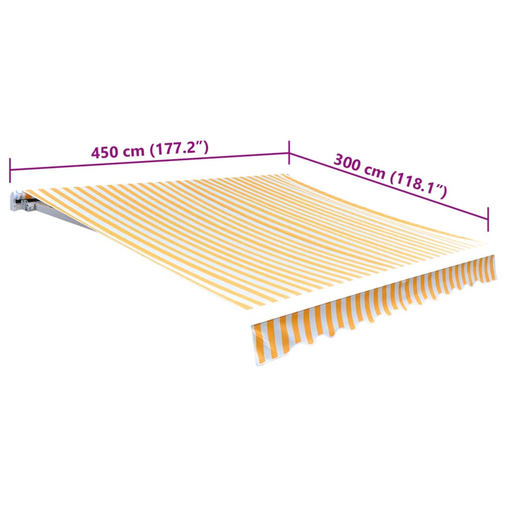 Markisenbespannung Canvas Orange & Weiß 4,5X3 M Orange Und Weiß