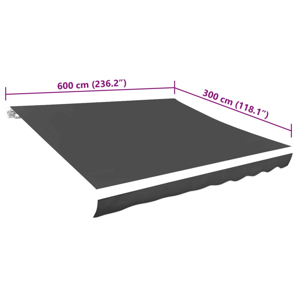 Markisenbespannung Canvas 6X3 M Anthrazit