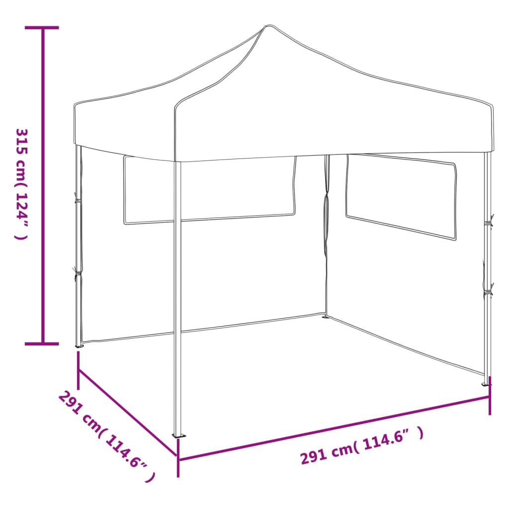 Faltzelt Mit 2 Wänden 3 X 3 M