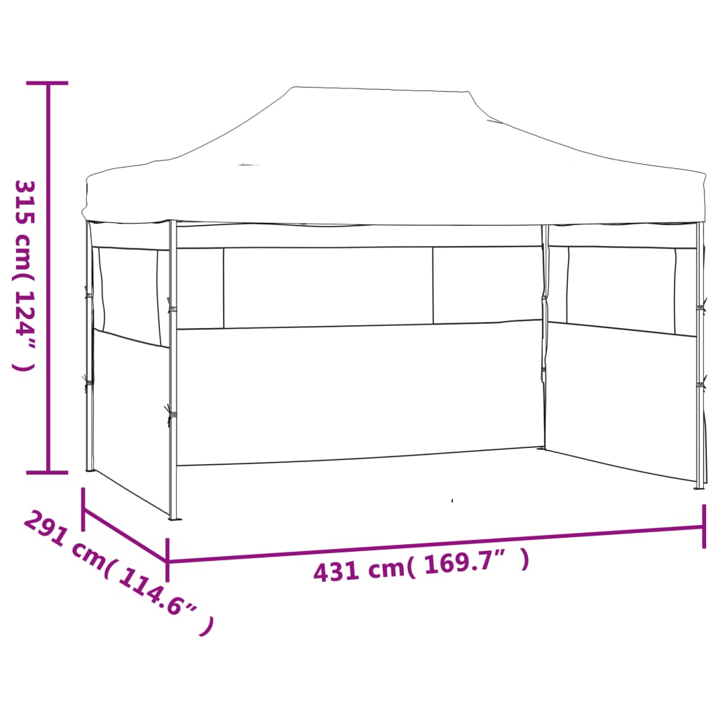 Faltzelt Mit 3 Seitenteilen 3X4,5 M