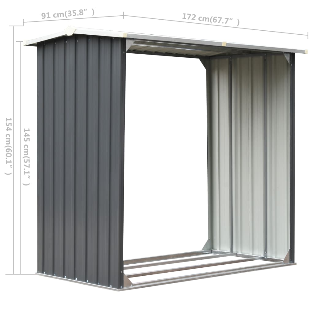 Brennholzlager Verzinkter Stahl 172 X 91 X 154 Cm
