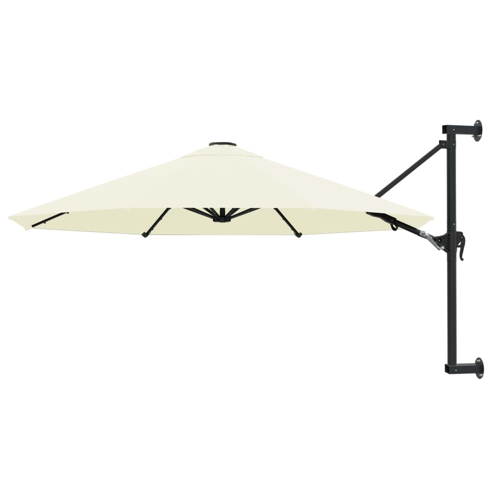 Sonnenschirm Zur Wandmontage Mit Metall-Mast 300 Cm Sandweiß