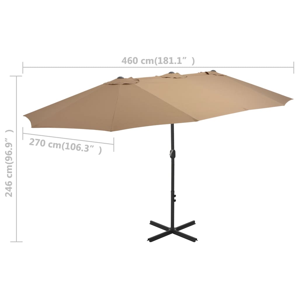 Sonnenschirm Mit Aluminium-Mast 460X270 Cm