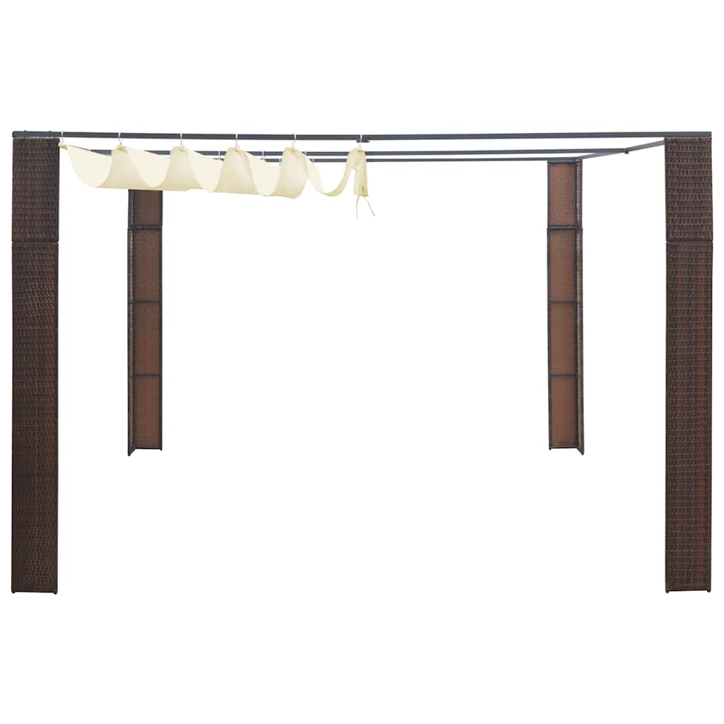 Pavillon Mit Dach Poly Rattan
