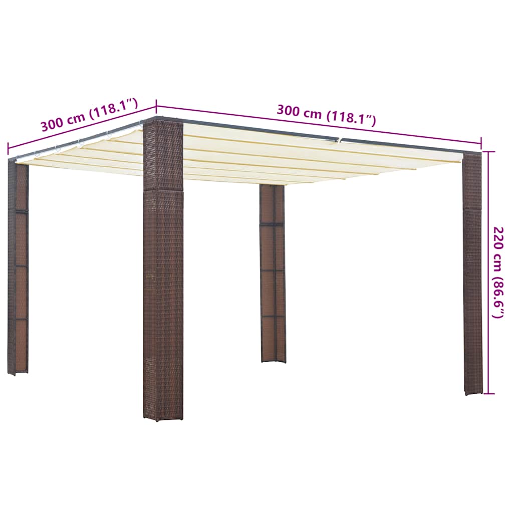 Pavillon Mit Dach Poly Rattan