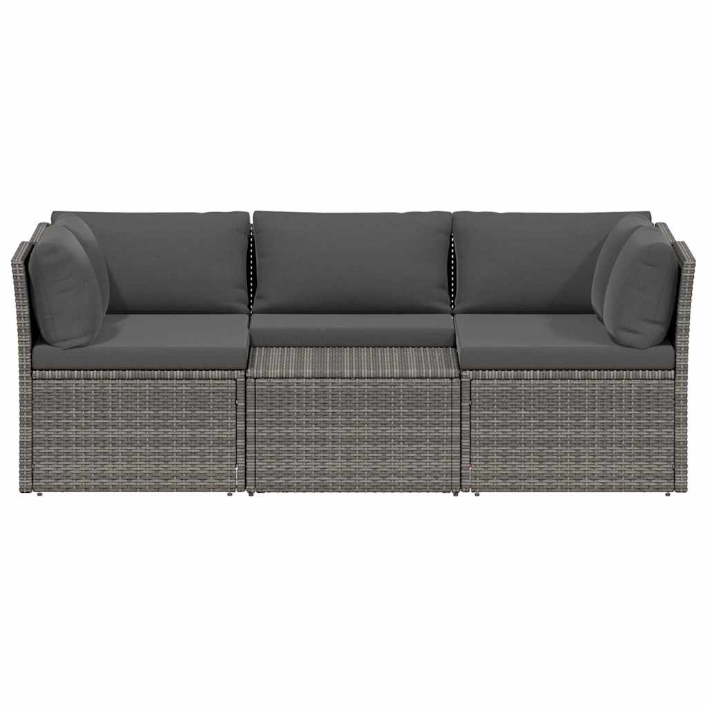 4-Tlg. Garten-Lounge-Set Mit Polstern Poly Rattan