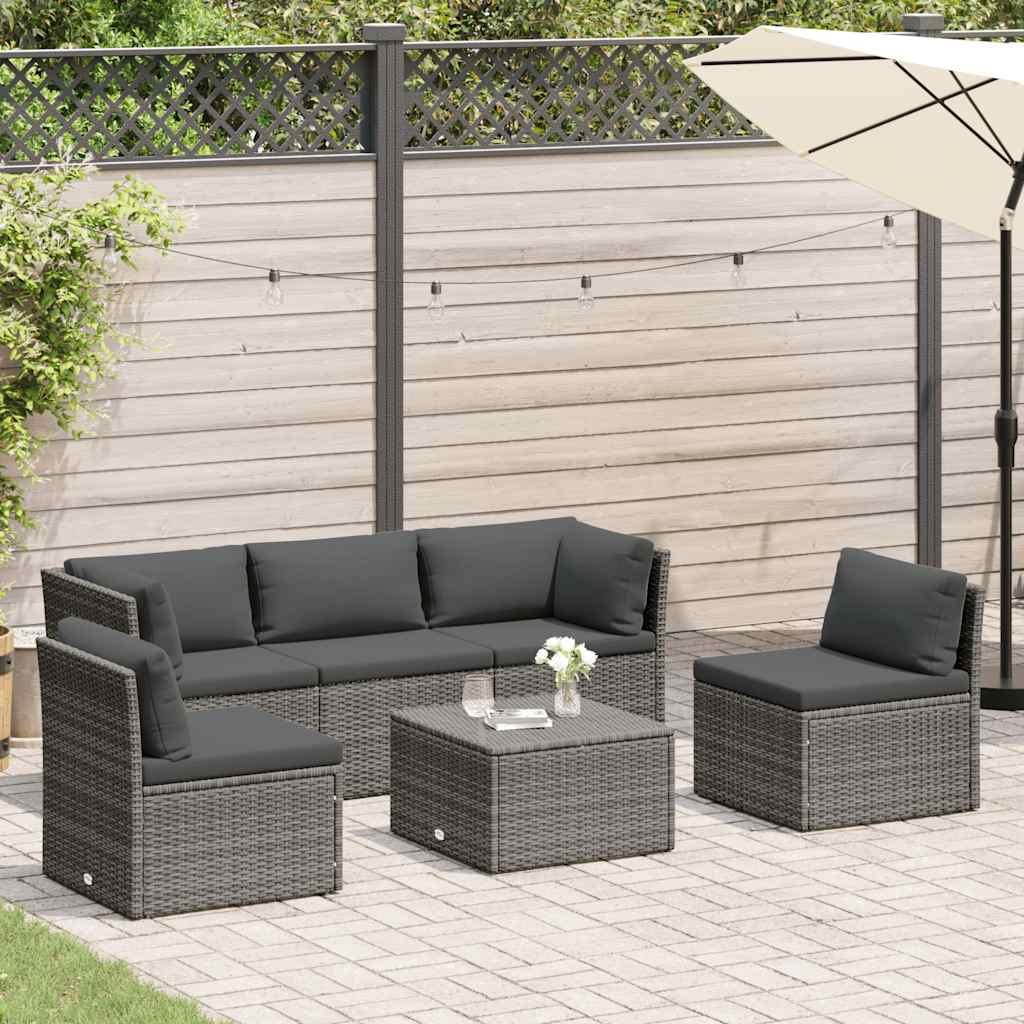 4-Tlg. Garten-Lounge-Set Mit Polstern Poly Rattan