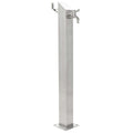 Garten-Wassersäule Edelstahl Quadratisch 95 Cm Braun