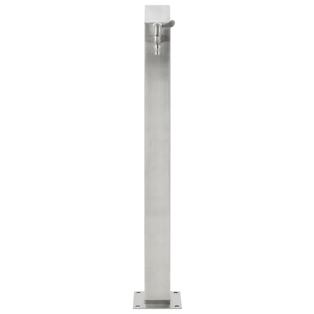 Garten-Wassersäule Edelstahl Quadratisch 95 Cm Braun