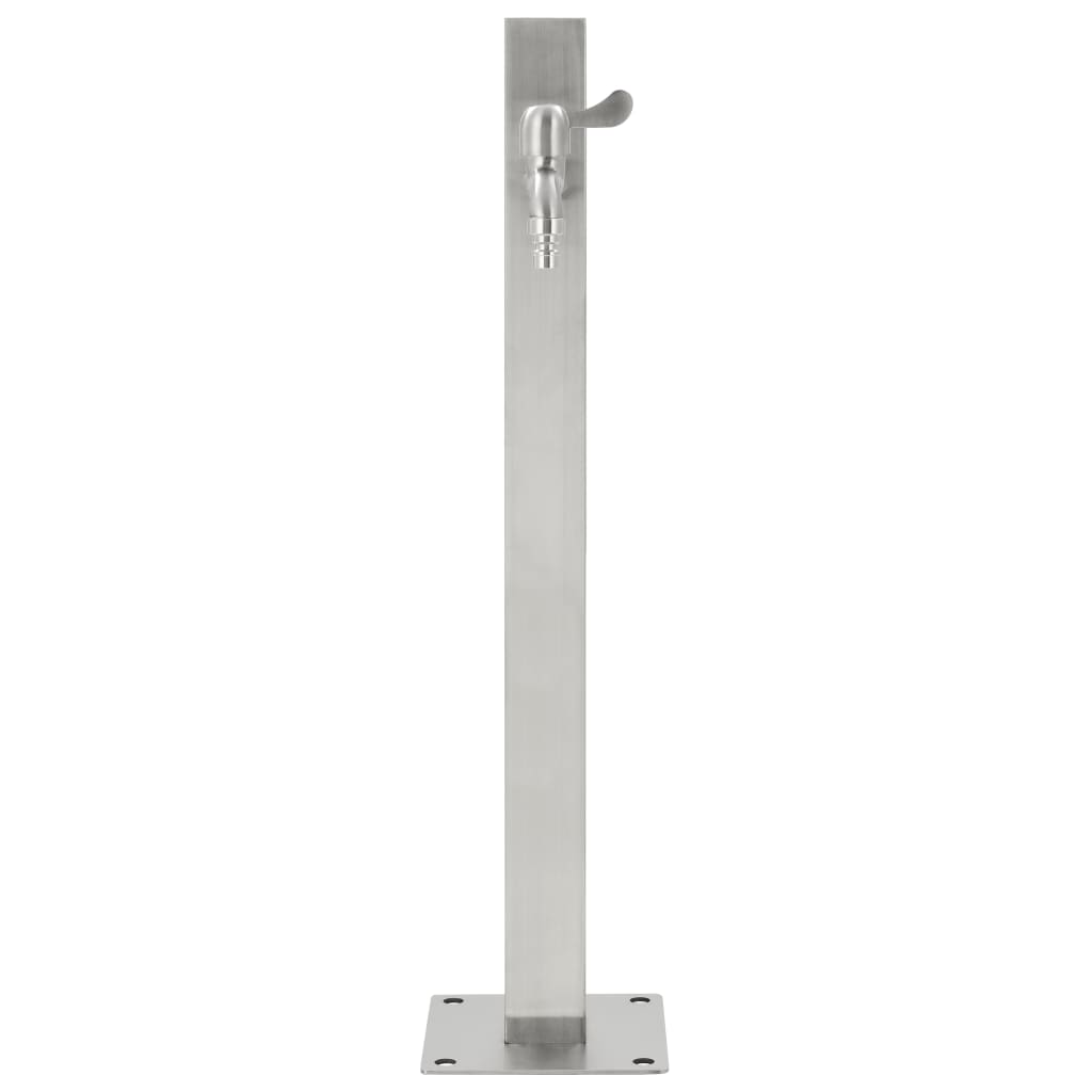 Garten-Wassersäule Edelstahl Quadratisch 65 Cm Braun