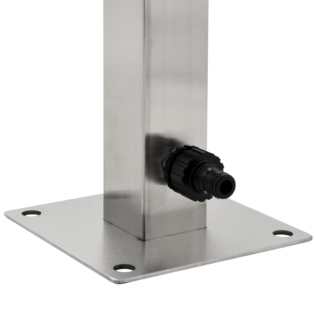 Garten-Wassersäule Edelstahl Quadratisch 65 Cm Braun