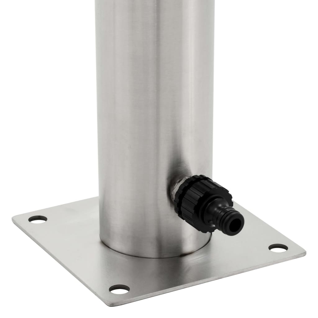 Garten-Wassersäule Edelstahl Rund 95 Cm Braun