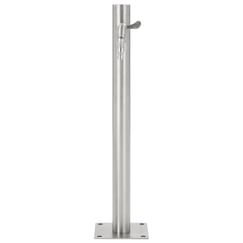 Garten-Wassersäule Edelstahl Rund 65 Cm Braun
