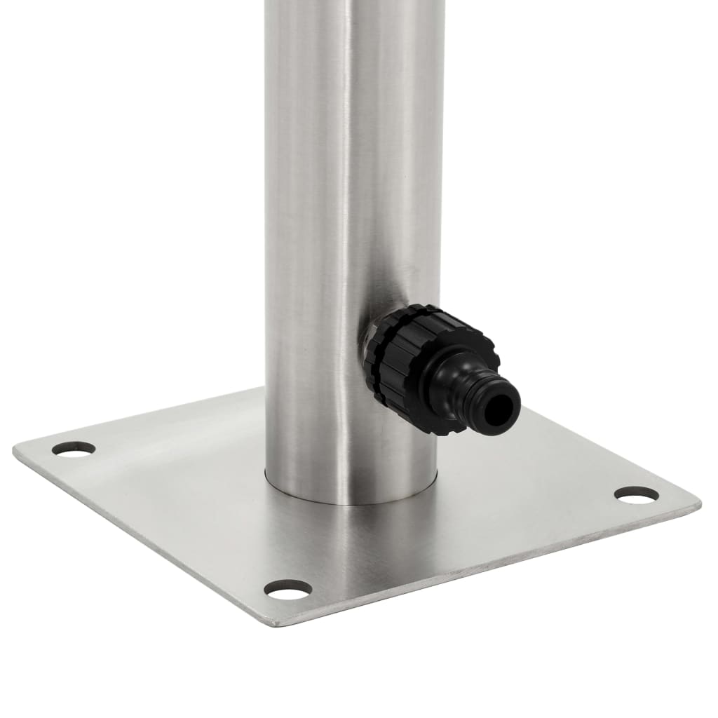 Garten-Wassersäule Edelstahl Rund 65 Cm Braun