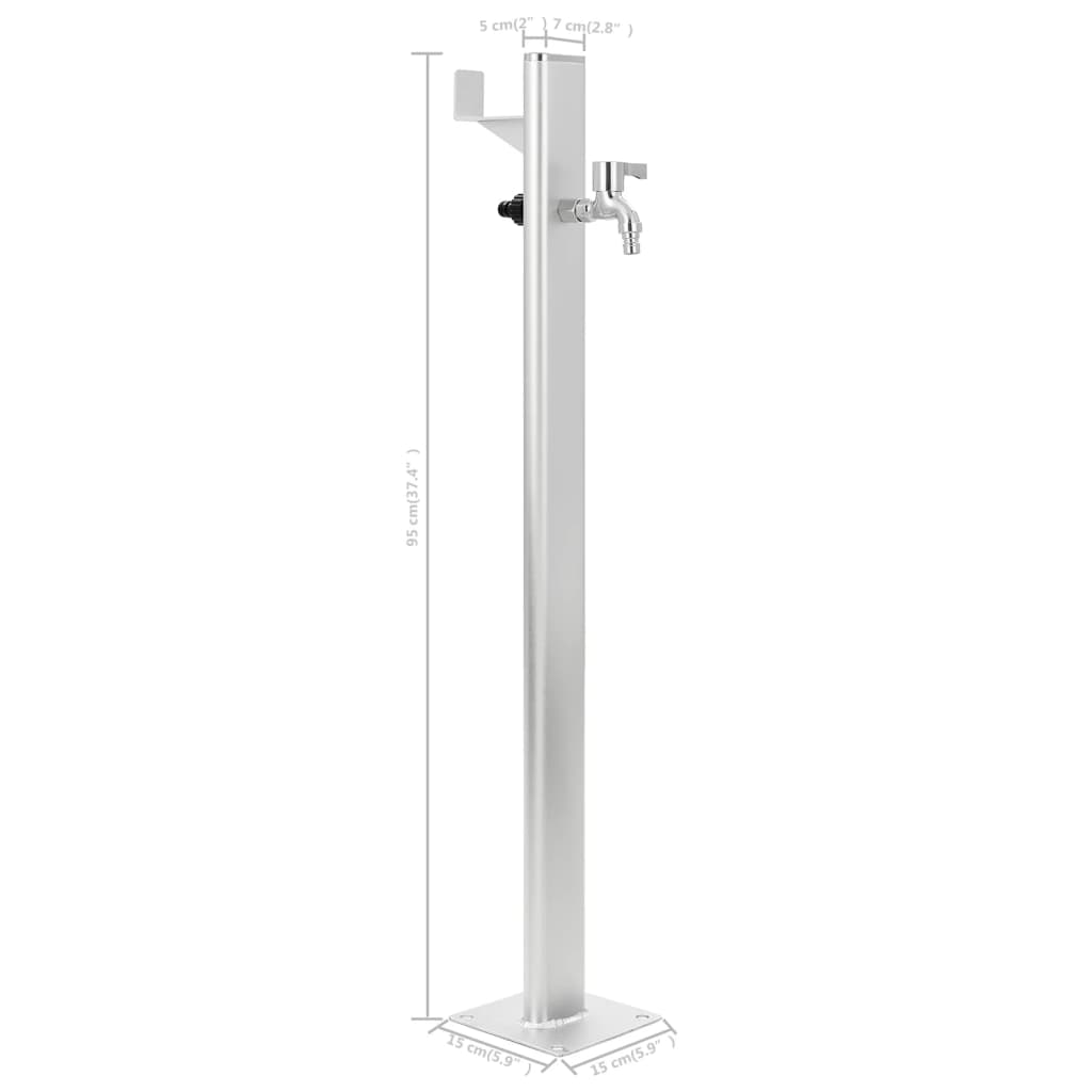 Garten-Wassersäule Aluminium 95 Cm Braun