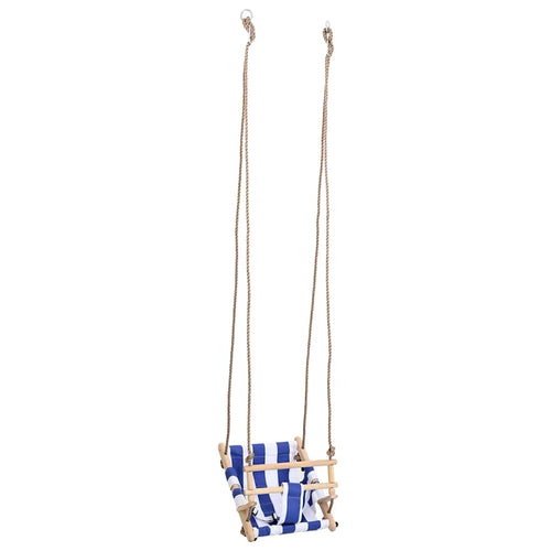 Babyschaukel Mit Sicherheitsgurt Baumwolle Holz Blau