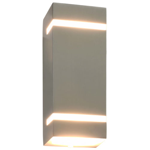 Außenwandleuchten 2 Stk. 35 W N Rechteckig Silber