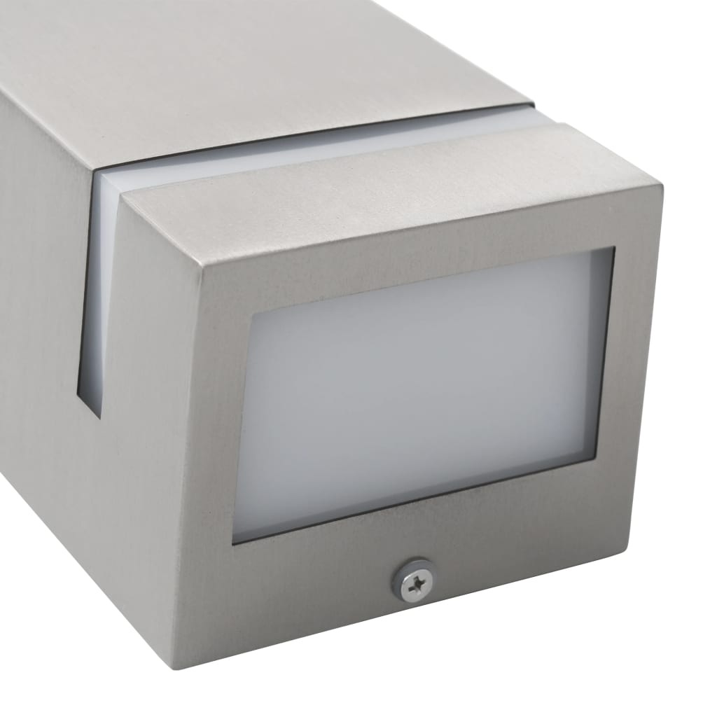 Außenwandleuchten 2 Stk. 35 W N Rechteckig Silber