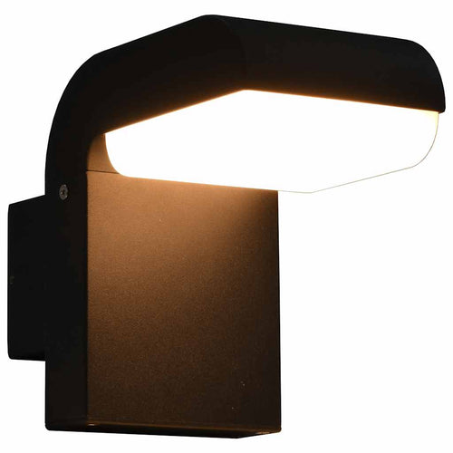 Außenwandleuchte Led 9 W Schwarz Oval Silber