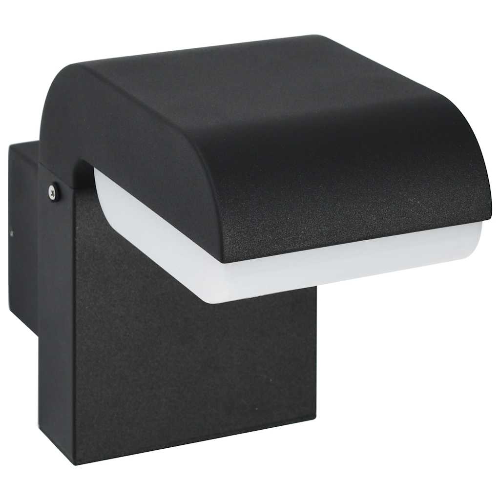 Außenwandleuchte Led 9 W Schwarz Oval Silber