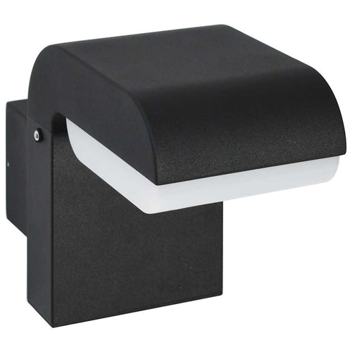 Außenwandleuchte Led 9 W Schwarz Oval Silber