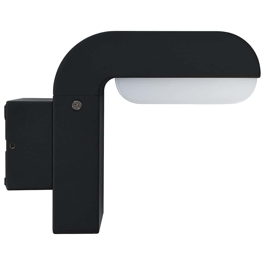 Außenwandleuchte Led 9 W Schwarz Oval Silber