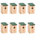 Vogelhäuser 8 Stk. Holz 12X12X22 Cm