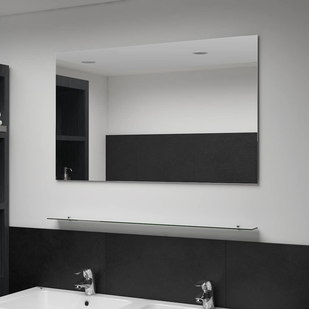 Wandspiegel Mit Regal 80×60 Cm Hartglas