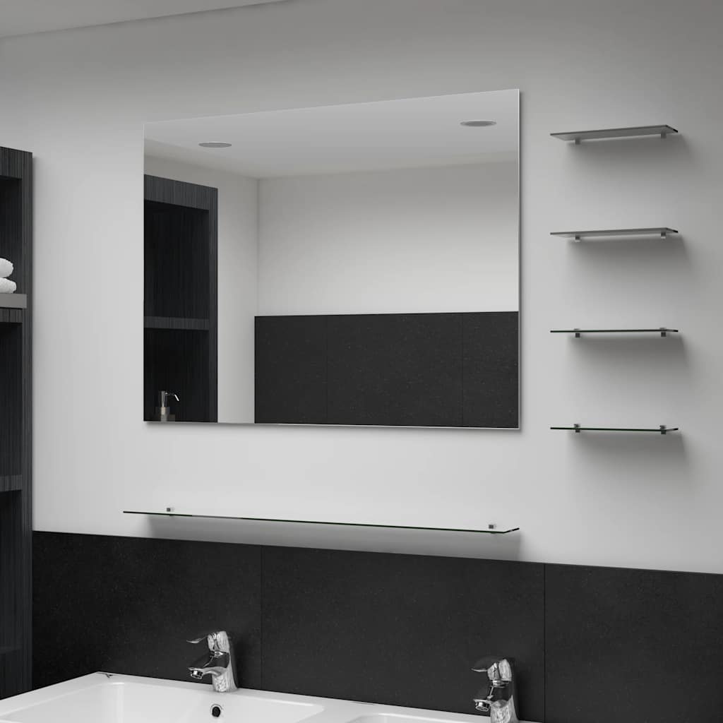 Wandspiegel Mit Regal 80×60 Cm Hartglas