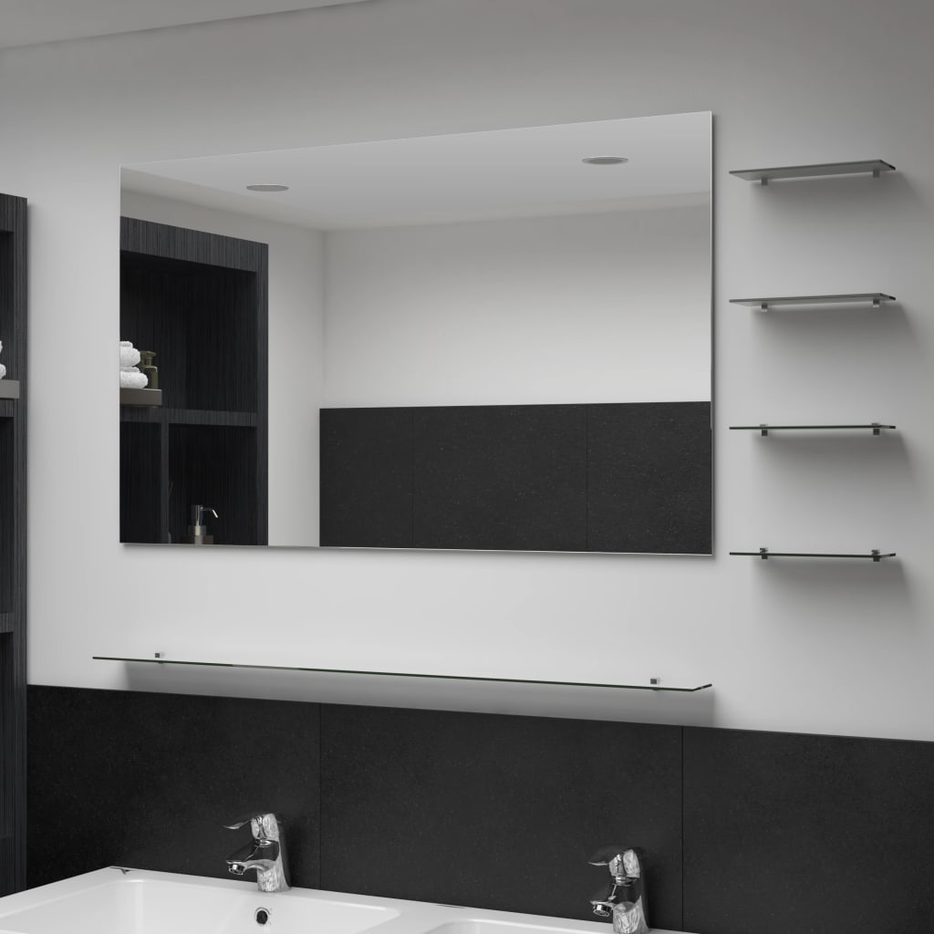 Wandspiegel Mit Regal 80×60 Cm Hartglas
