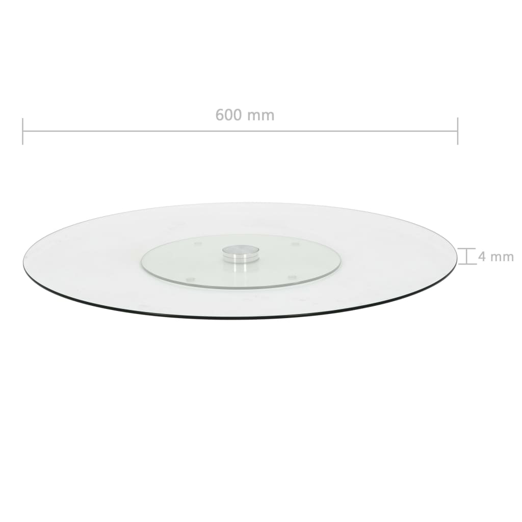 Servierplatte Drehbar Transparent 60 Cm Hartglas