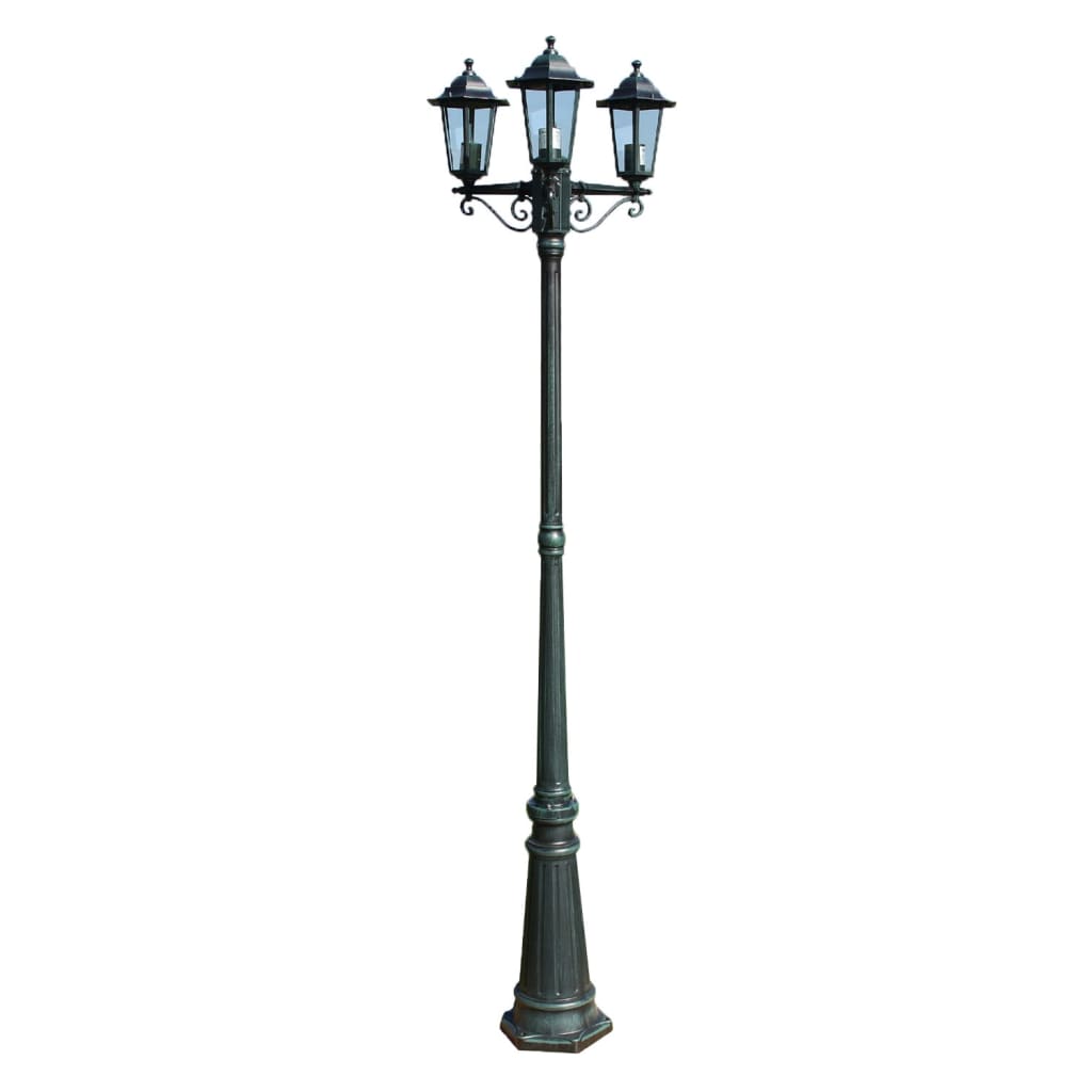 Gartenlaterne 3-Flammig 215 Cm /Schwarz Aluminium