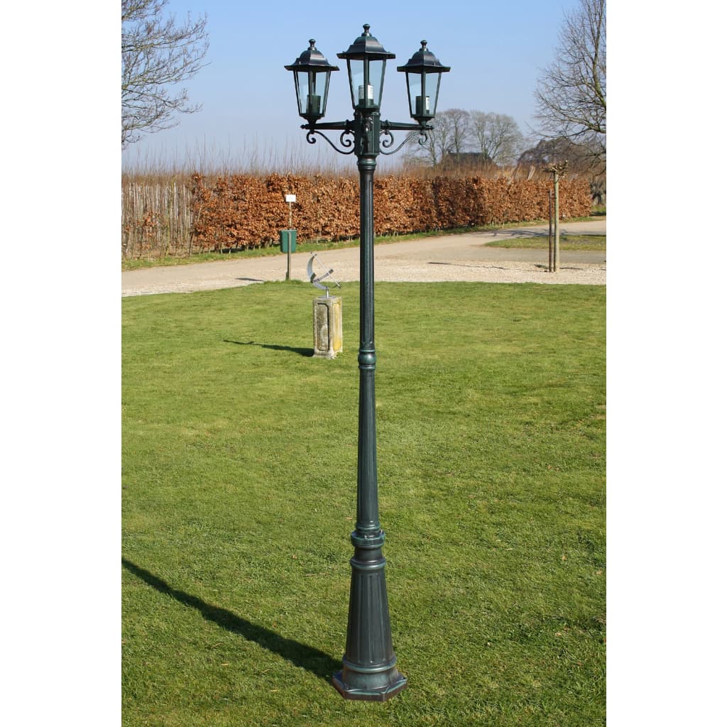 Gartenlaterne 3-Flammig 215 Cm /Schwarz Aluminium