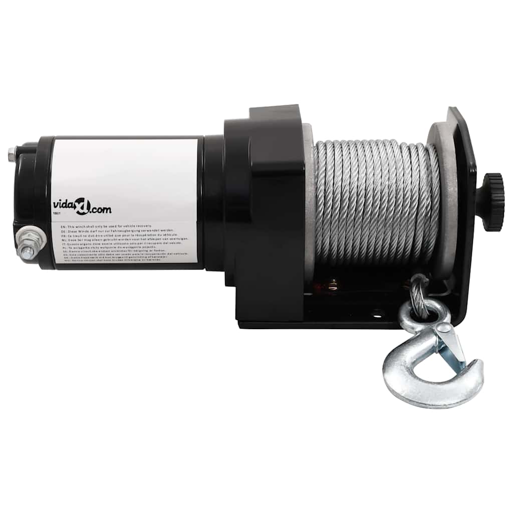 Elektrische Seilwinde + Montageplatte Rollenführung 1360 Kg 12V