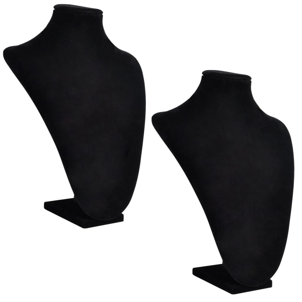 Schmuckbüste Flanell Schwarz 23X11,5X30 Cm 2 Stk.