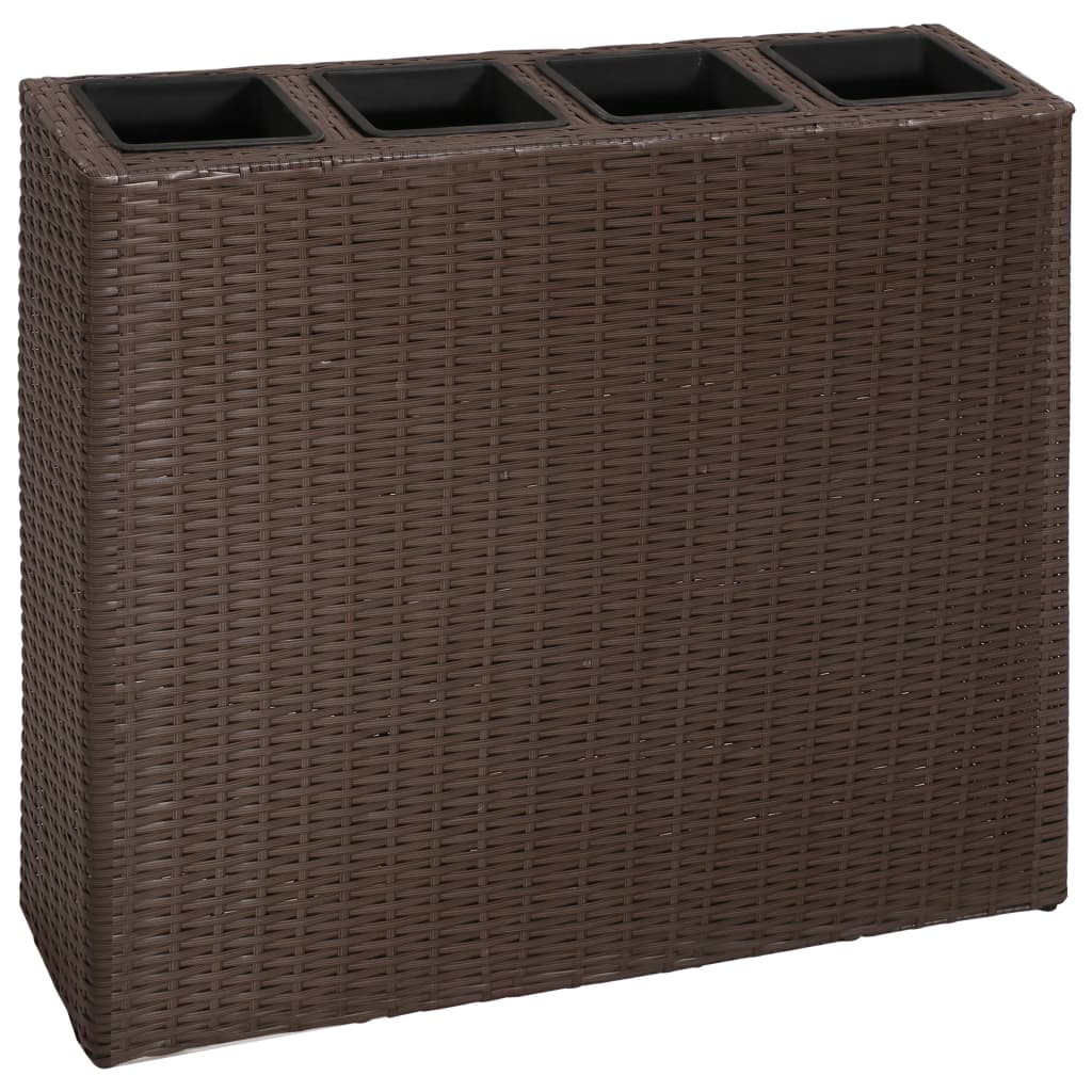 Garten-Hochbeet Mit 4 Töpfen Poly Rattan