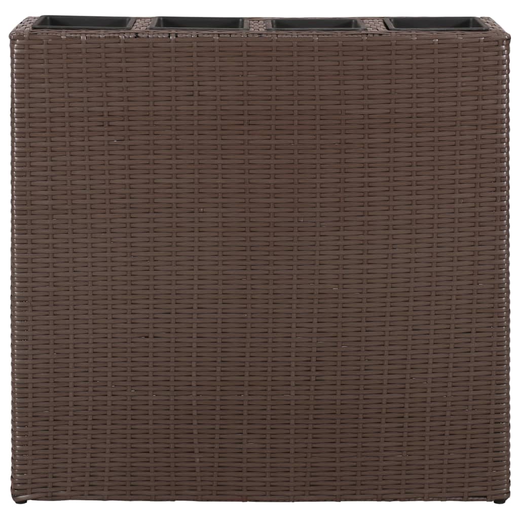 Garten-Hochbeet Mit 4 Töpfen Poly Rattan