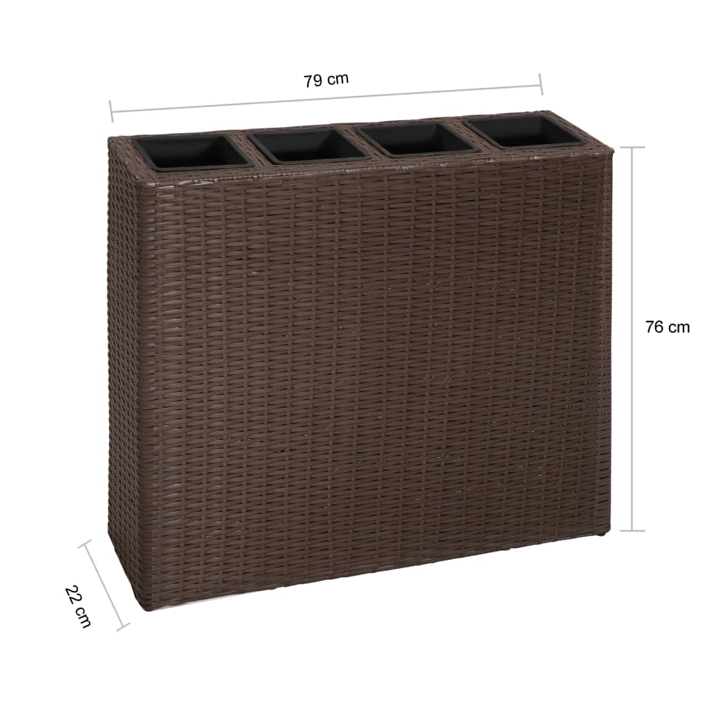 Garten-Hochbeet Mit 4 Töpfen Poly Rattan