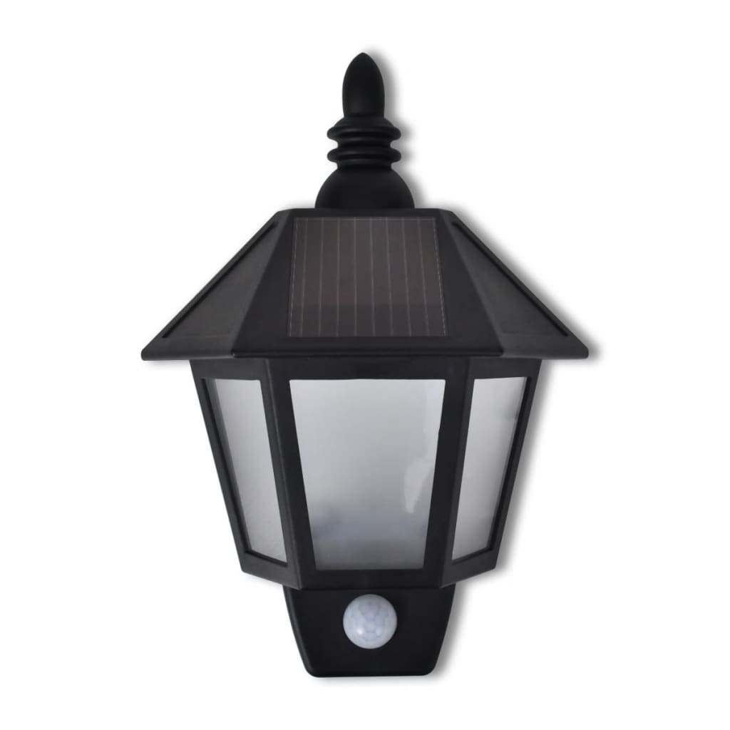 Solar-Wandleuchten Mit Bewegungsmelder 2 Stk. Schwarz