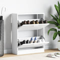 Er Holz-Schuhschrank Mit 2 Schuhkippern Weiß