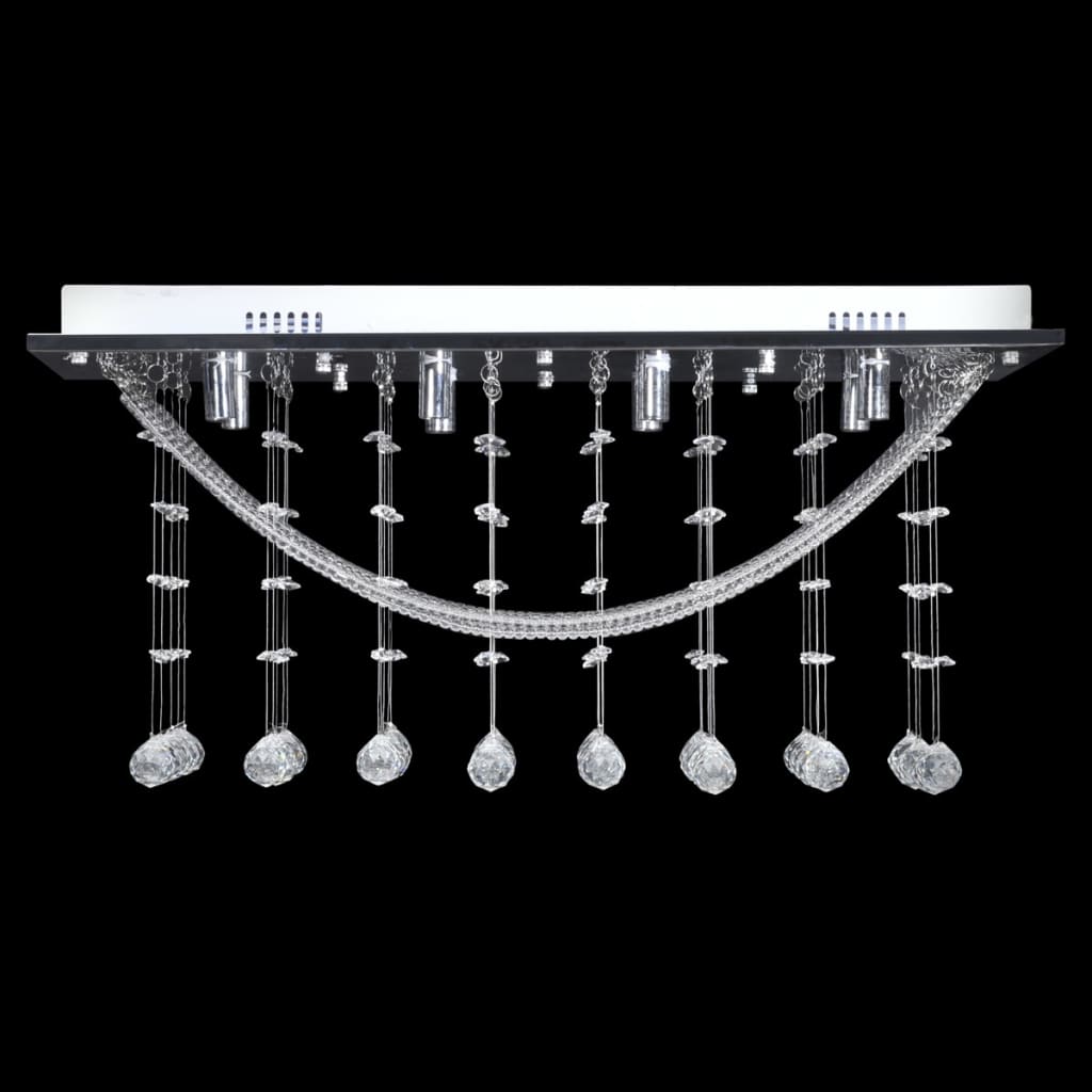 Weiße Deckenlampe Mit Funkelnden Glasperlen 8 X G9 29 Cm Schwarz