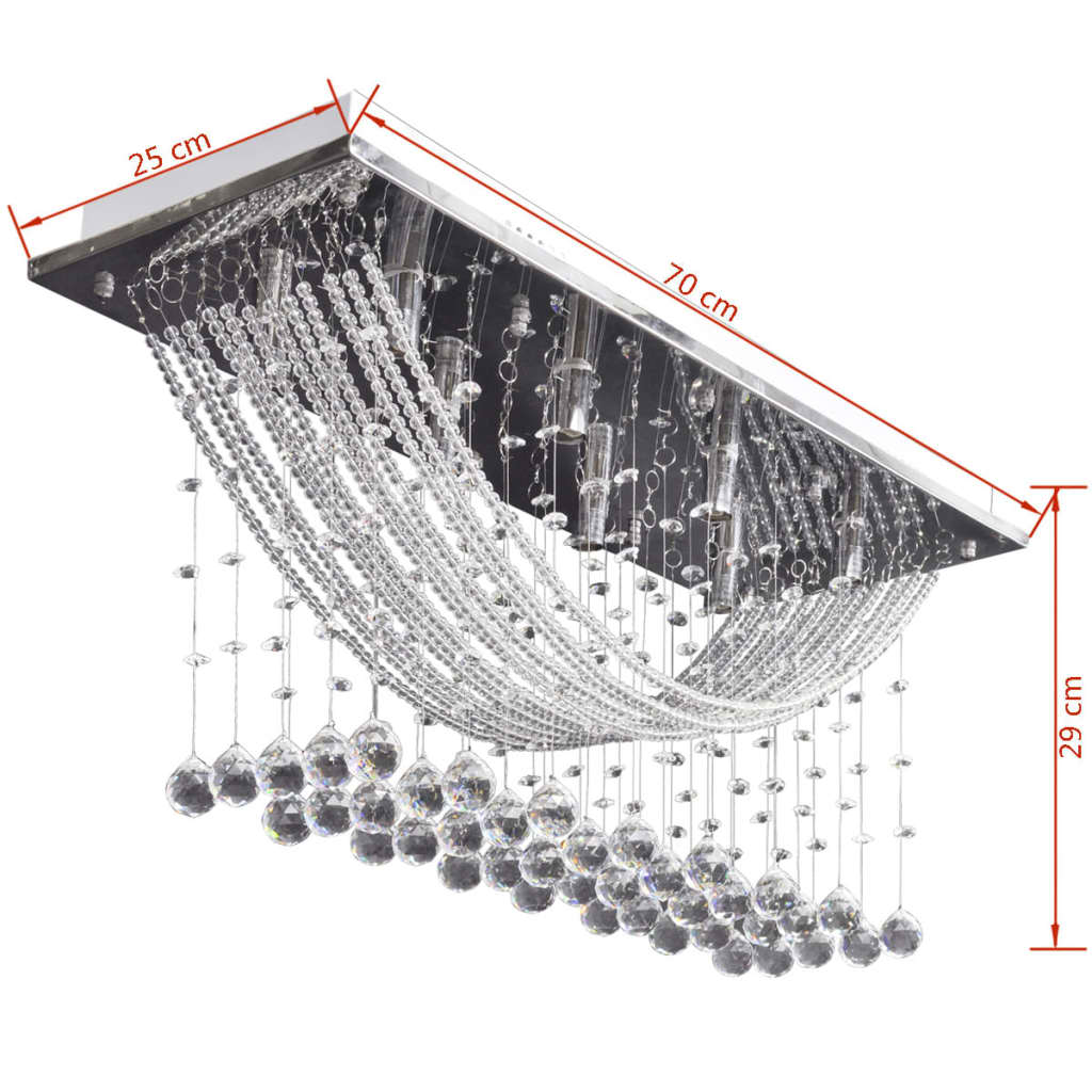 Weiße Deckenlampe Mit Funkelnden Glasperlen 8 X G9 29 Cm Schwarz
